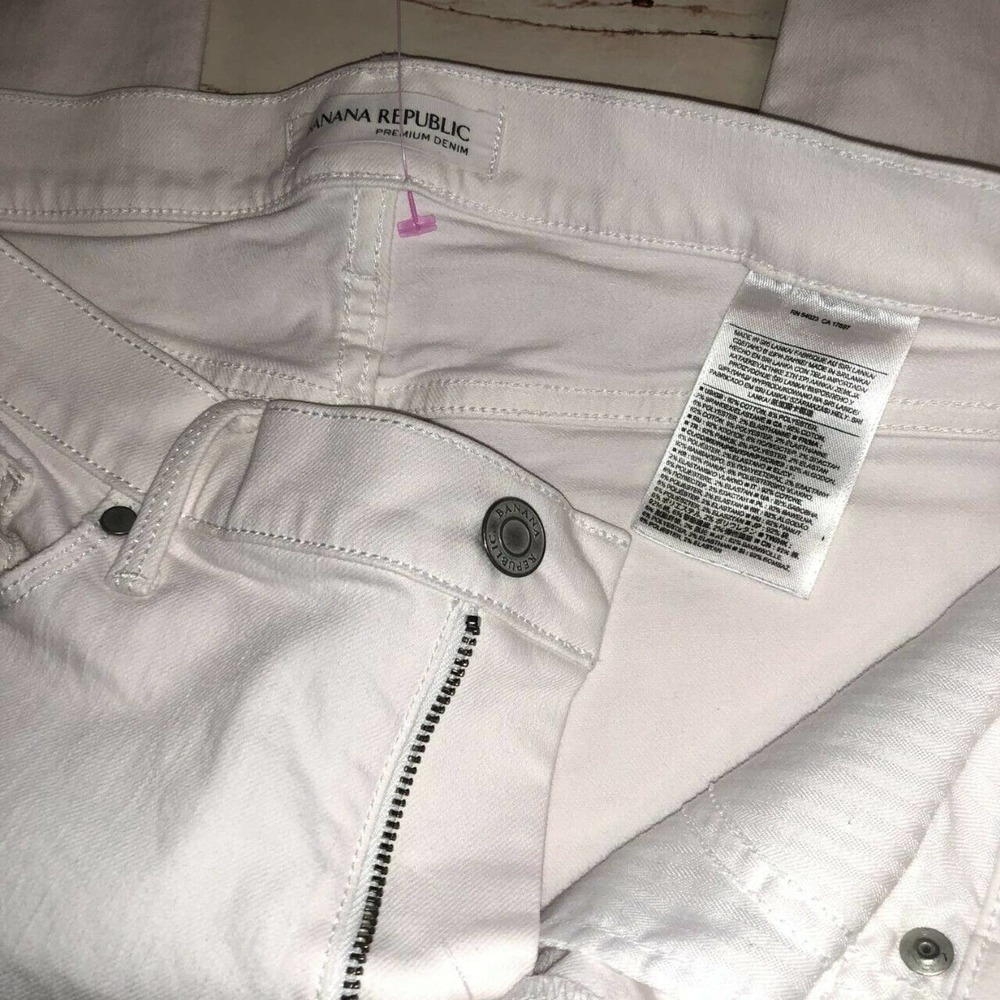 Banana Republic Women's Skinny Ankle Jeans Sz 27 Light Pink Raw Hem Distressed - Picture 3 of 5